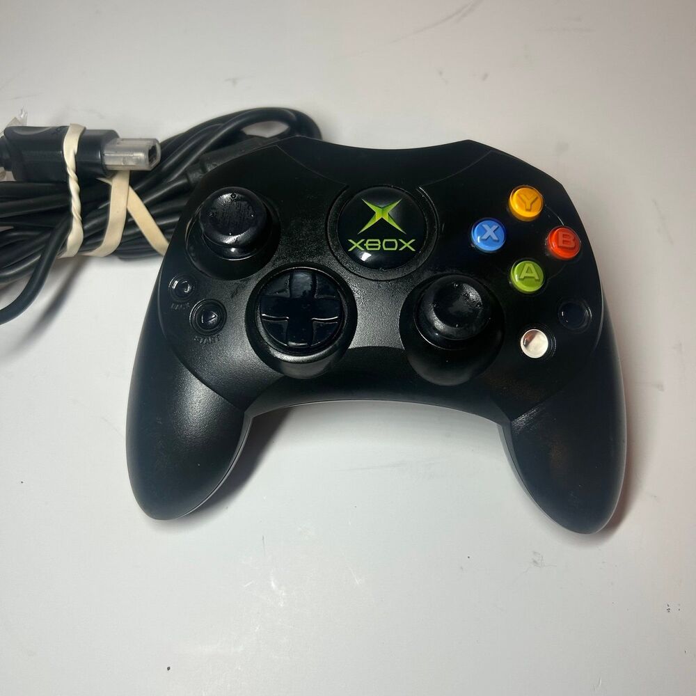 Original Xbox OEM Controller S Type X08-69873 w/ Breakaway Cable - Black